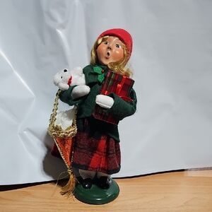 Charming Holiday Caroler Figurine with Red and Green Attire